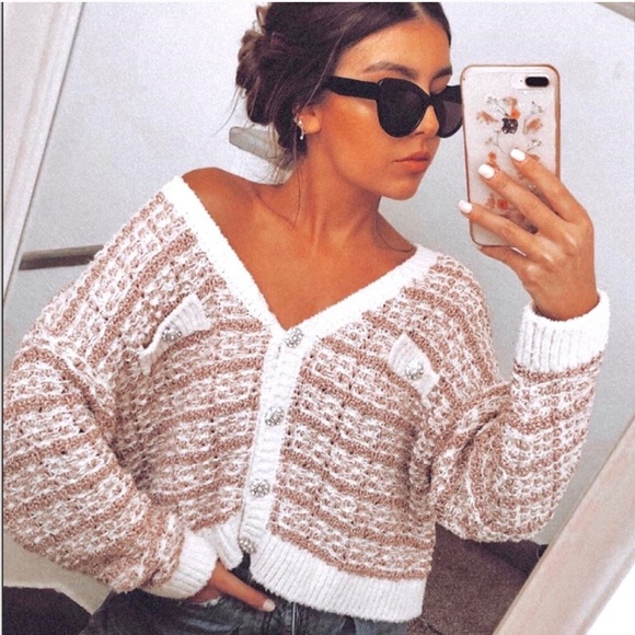 Zara | Jewel button cardigan medium NWT! - Picture 4 of 9